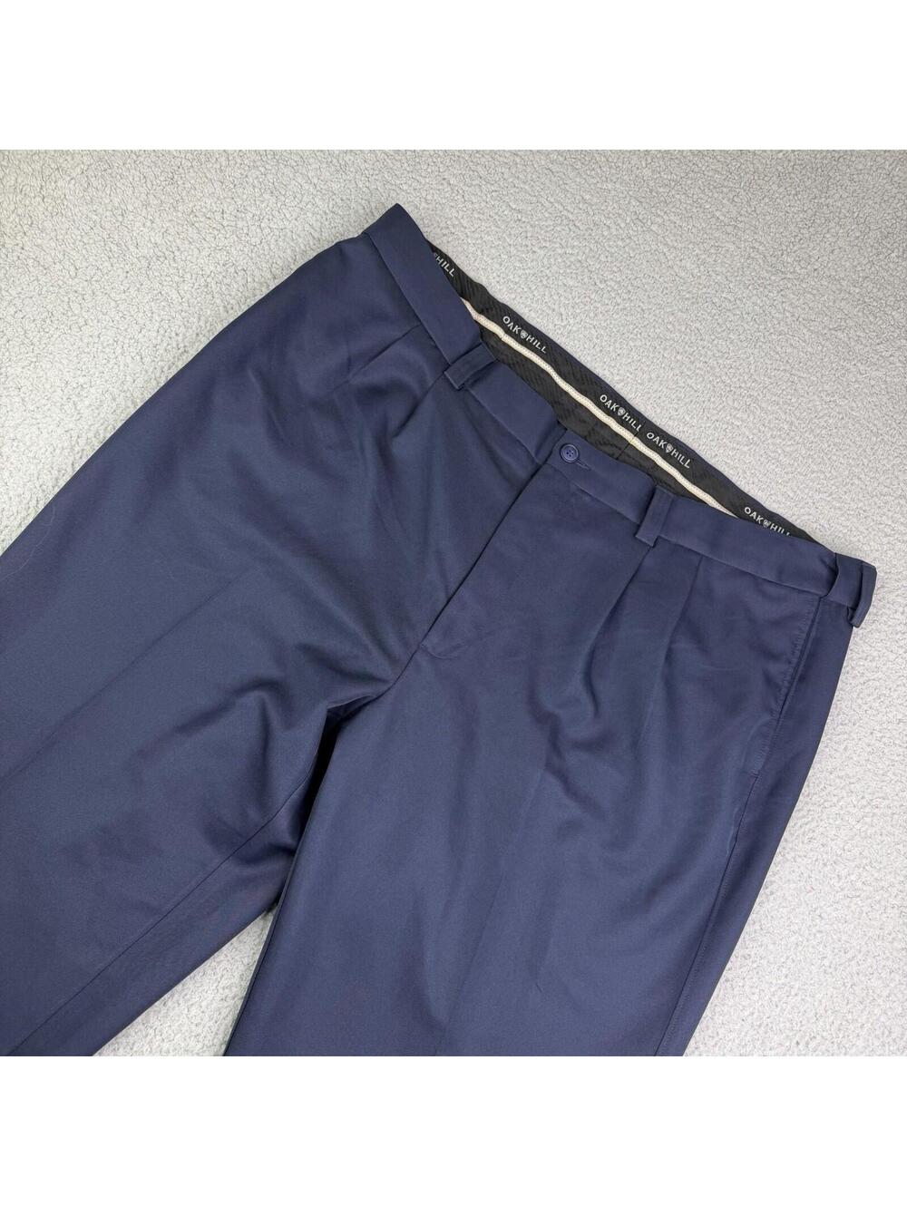 OAK HILL Moisture Wicking Blue Microfiber Pleated Golf Pants Men’s 46 x 30